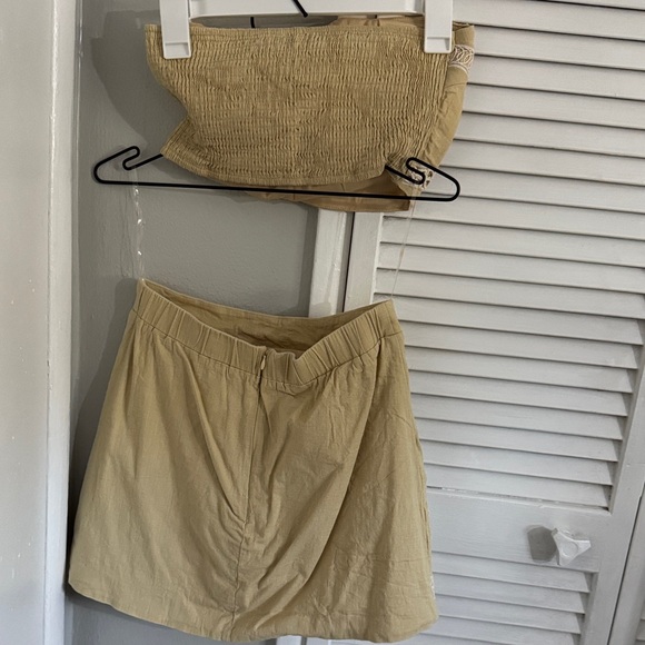 Chic Tan Embroidered Skirt Set - Picture 5 of 7